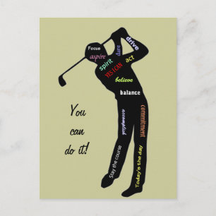 Postal ¡Puedes hacerlo! Golf, deporte, palabras motivacio