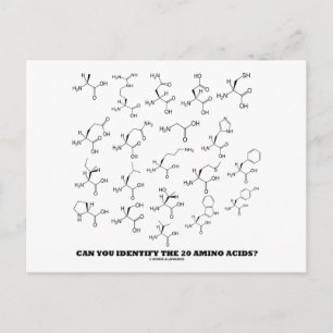 Postal ¿Puedes Identificar Los 20 Ácidos Amino? (Química)