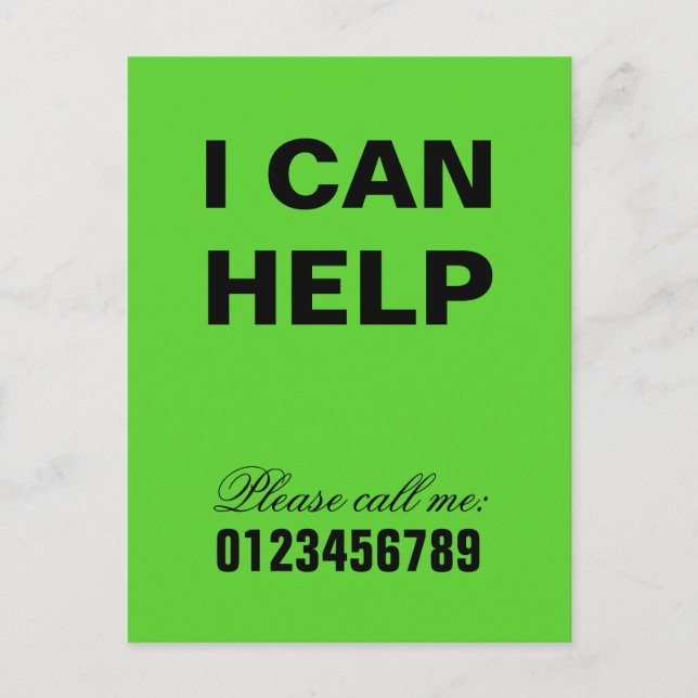 Postal Puedo ayudar a Neighborhood Assistance SOS (Anverso)