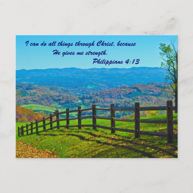 Postal Puedo hacer todas las cosas a través de Cristo, po (Anverso)