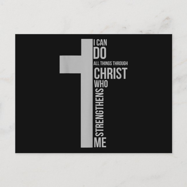Postal Puedo Hacer Todas Las Cosas A Través De Cristo Que (Anverso)