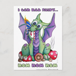 Postal Puedo Haz Fairy NOM NOM NOM lindo bebé dragón