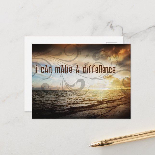 Postal "Puedo marcar la diferencia" Motivación Afirmación (Anverso/Reverso In Situ)