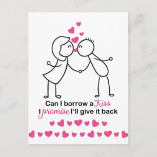 Postal ¿Puedo pedir prestado un beso de diseño para una p