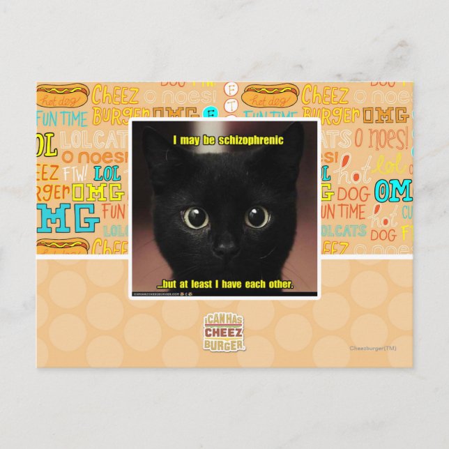 Postal Puedo ser esquizofrénico (Anverso)