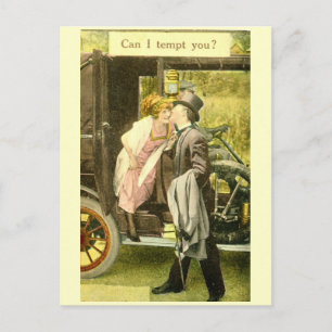 Postal ¿Puedo tentarte? Kissing Romance Vintage