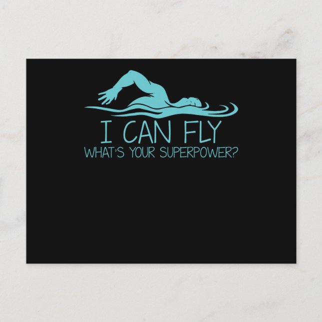 Postal Puedo volar sobre cuál es tu superpotencia - nadad (Anverso)