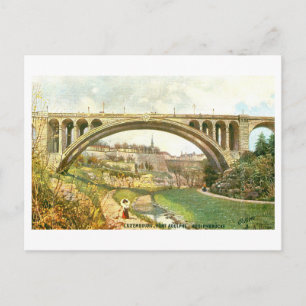 Postal Puente Adolphe antiguo en Luxemburgo