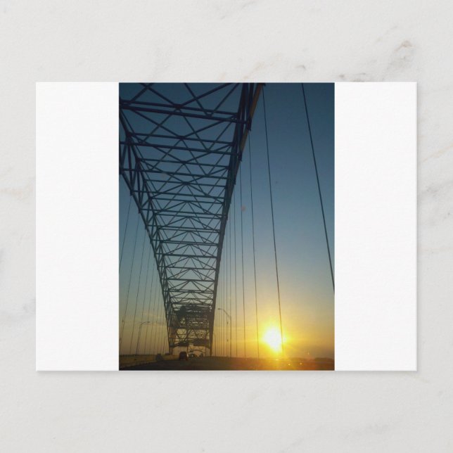 Postal Puente al atardecer (Anverso)