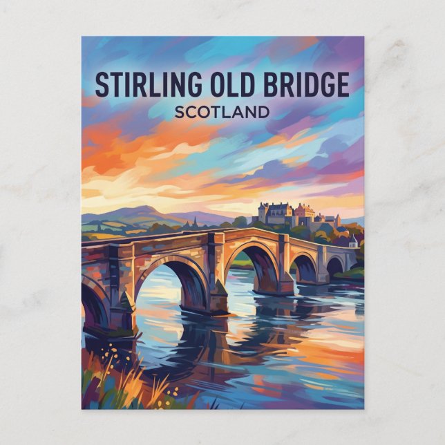 Postal Puente Antiguo de Stirling Escocia (Anverso)
