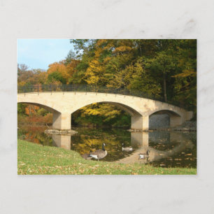 Postal Puente Arcoíris en Otoño en Grove City College