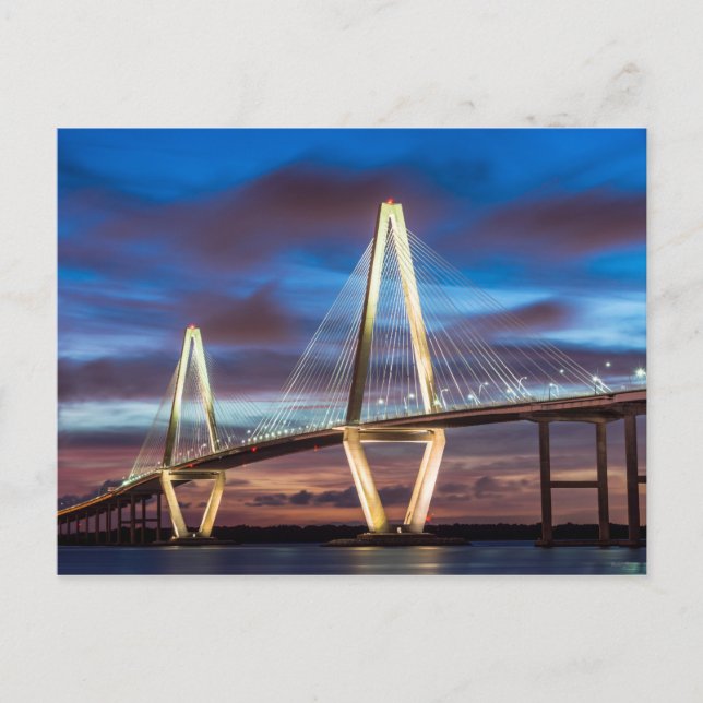 Postal Puente Arthur Ravenel De Noche (Anverso)