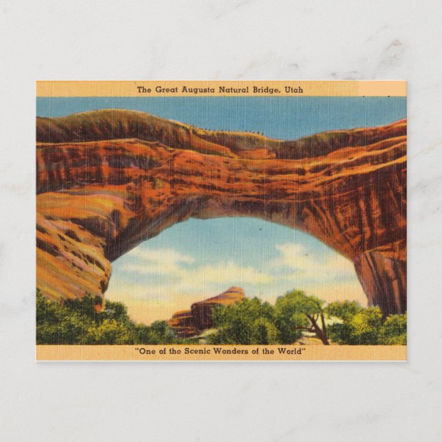 Postal Puente Augusta, Utah, Maravilla Escénica (Anverso)