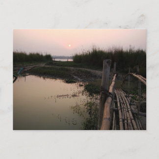 Postal Puente Bamboo, Ganges, Bengala Occidental, India