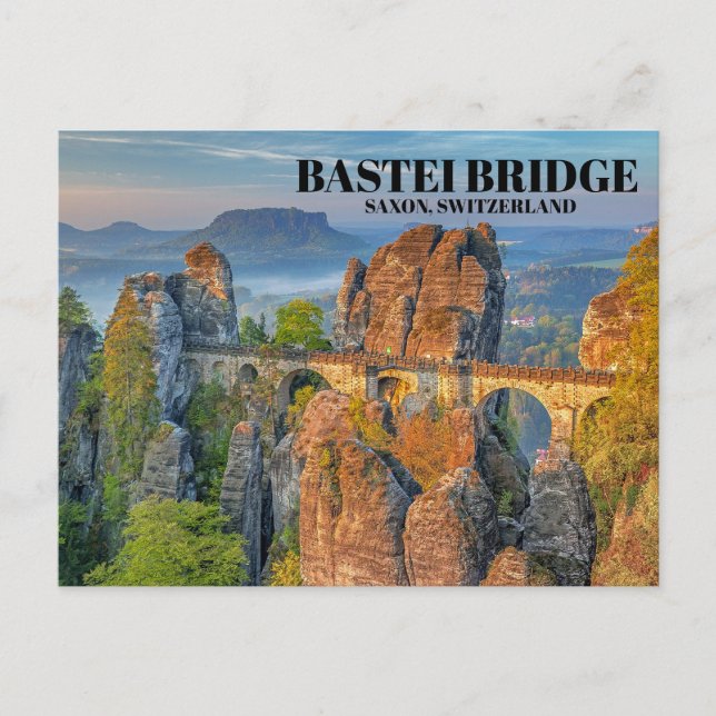 Postal Puente Bastei Saxon Foto Suiza (Anverso)