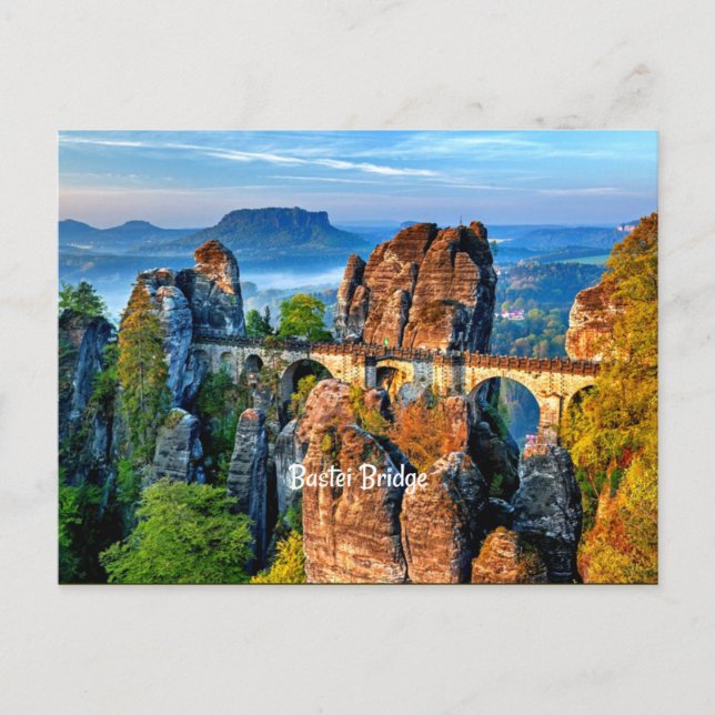 Postal Puente Bastei, Saxon, Suiza (Anverso)