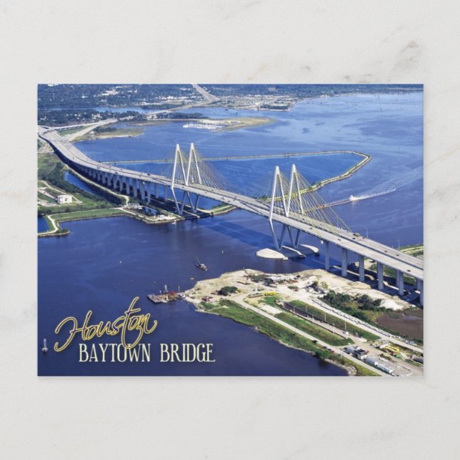 Postal Puente Baytown, Canal Buque Houston, Texas (Anverso)