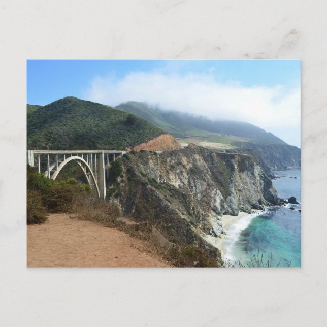 Postal Puente Bixby en la costa Big Sur de California (Anverso)