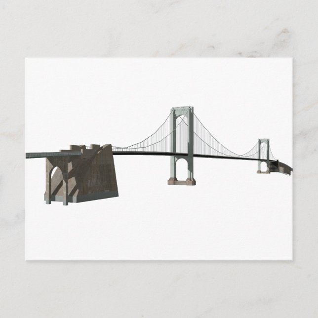 Postal Puente blanco de Bronx: Modelo 3D: (Anverso)