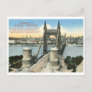 Postal puente budapest 1910 hungary vintage elizabeth