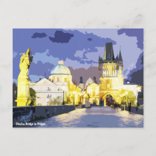 Postal Puente Carlos en Praga