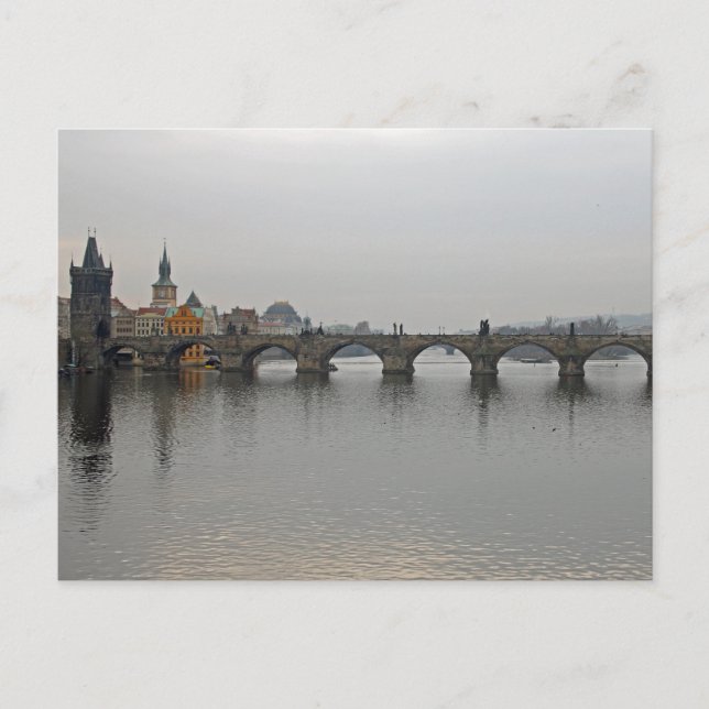 Postal Puente Carlos, Praga (Anverso)