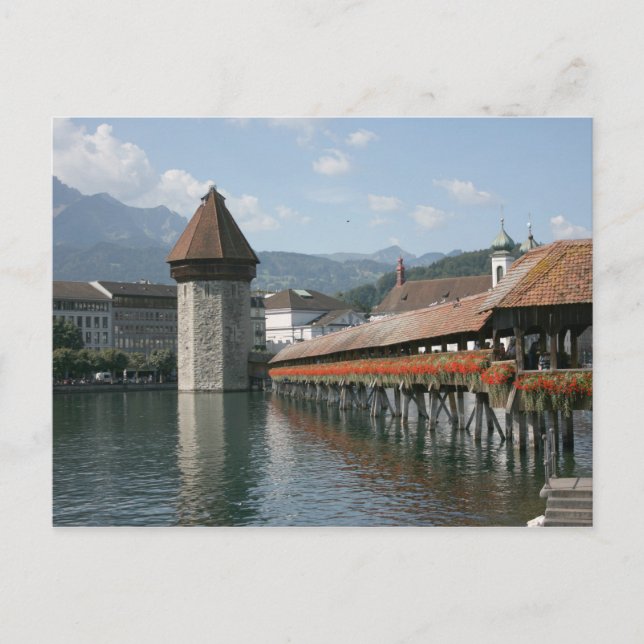 Postal Puente Chapel, Lucerne, Suiza (Anverso)