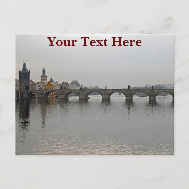 Postal Puente Charles personalizable, Praga (Anverso)