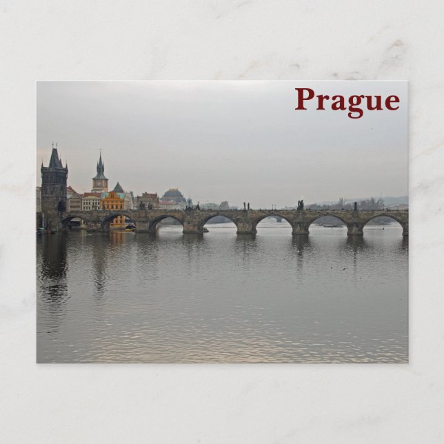 Postal Puente Charles, Praga (Anverso)