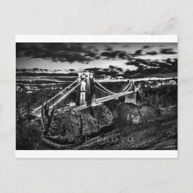 Postal Puente Clifton BW (Anverso)