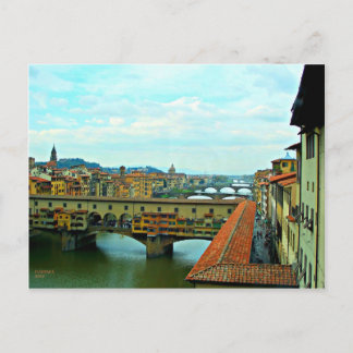 Postal Puente comercial de Florencia, Italia