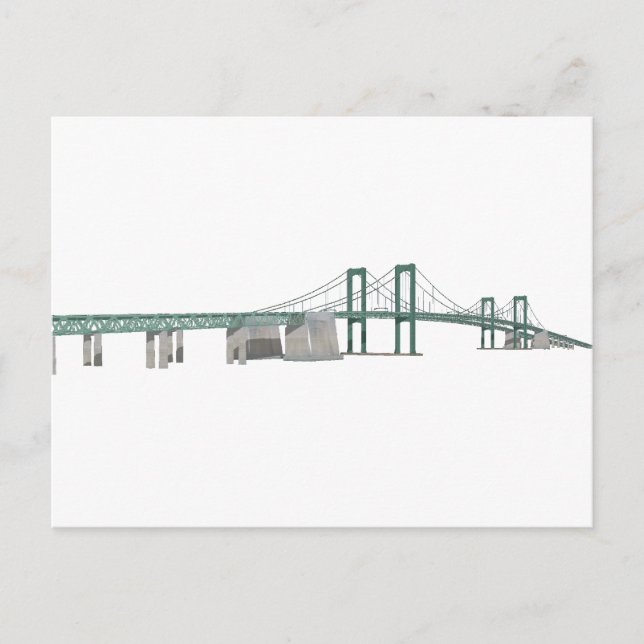 Postal Puente conmemorativo Delaware: Modelo 3D: (Anverso)