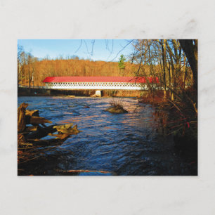 Postal Puente cubierto de Ashuelot - Desde el borde del r