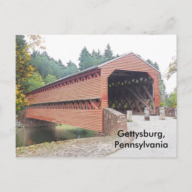 Postal Puente cubierto de bolas cerca de Gettysburg PA (Anverso)