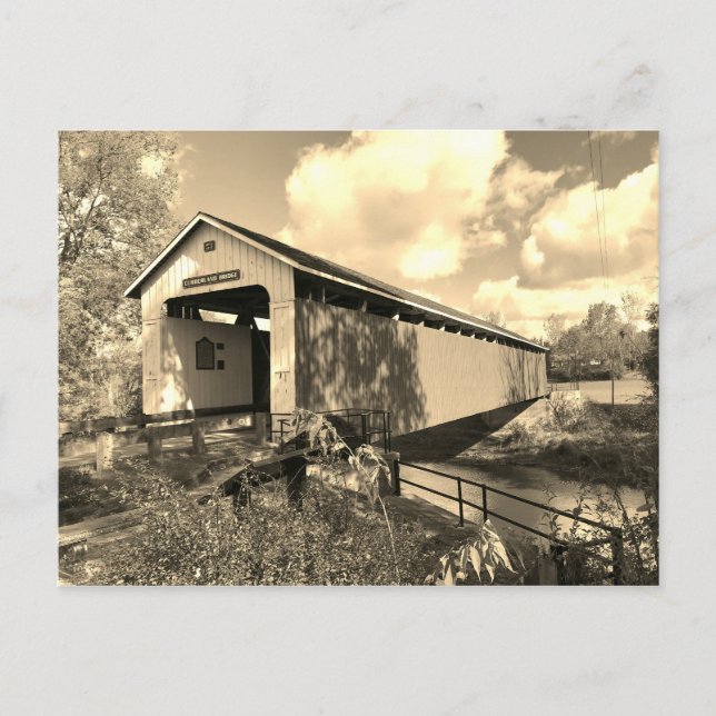 Postal Puente cubierto de época (Anverso)