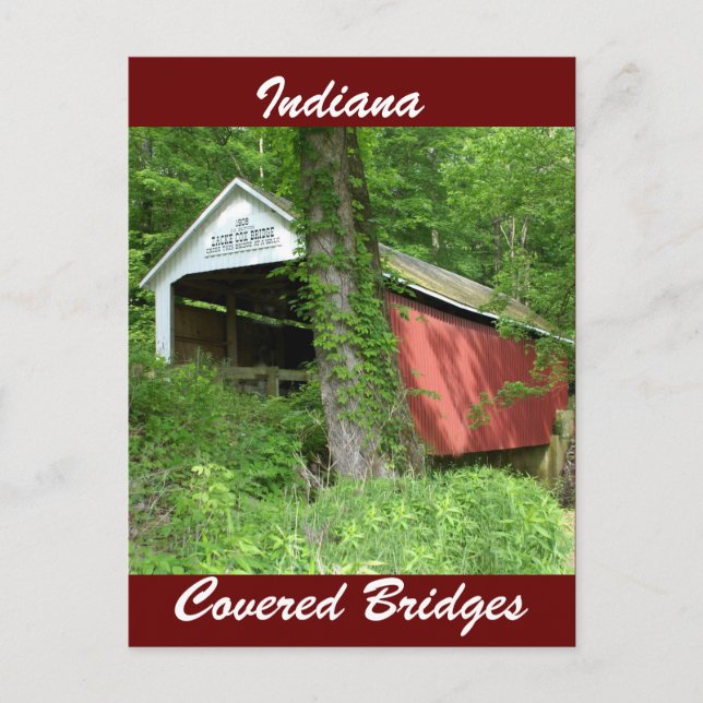 Postal Puente cubierto de Indiana (Anverso)