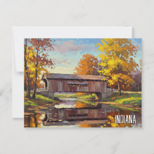 Postal Puente cubierto de Indiana