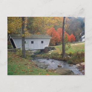 Postal Puente cubierto de Kent Falls
