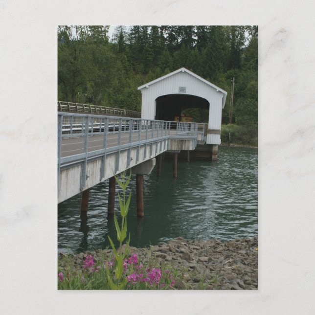 Postal Puente cubierto de Lowell (Anverso)