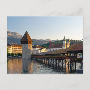 Postal Puente cubierto de Lucerne