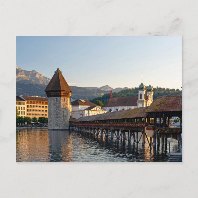 Postal Puente cubierto de Lucerne (Anverso)