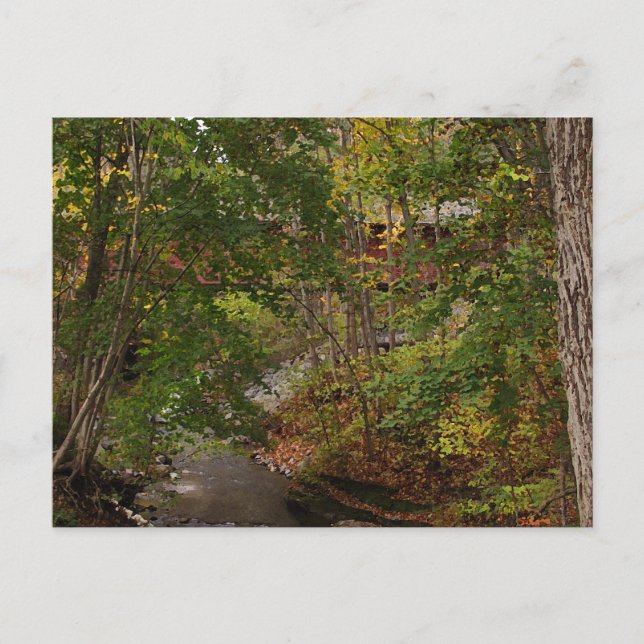 Postal Puente cubierto de Nueva Inglaterra (Anverso)