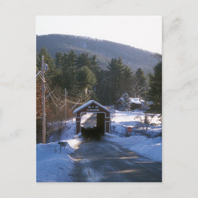Postal Puente cubierto de pizarra, Swanzey NH (Anverso)