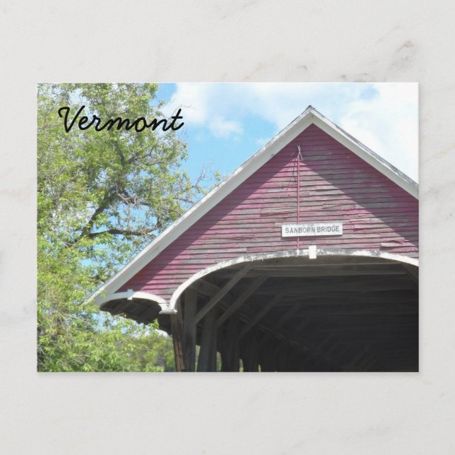 Postal Puente cubierto de santo- Vermont (Anverso)