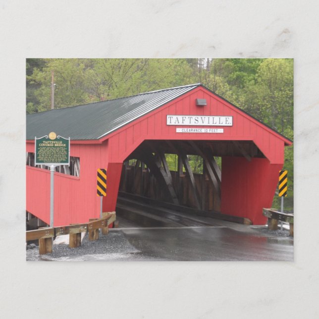 Postal Puente cubierto de Taftsville, Vermont (Anverso)