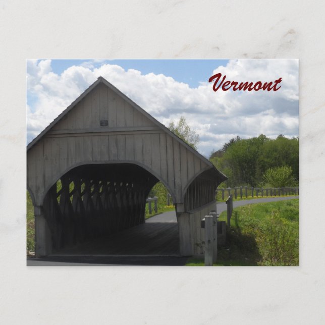 Postal Puente cubierto de Vermont (Anverso)