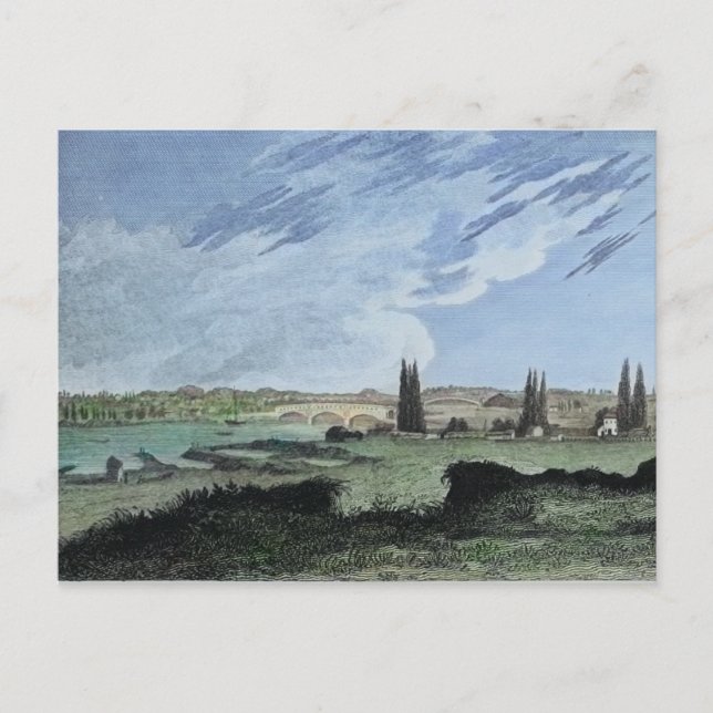 Postal Puente cubierto del río Schuylkill Filadelfia 1827 (Anverso)