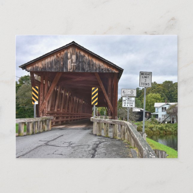 Postal Puente cubierto, Downsville, Nueva York (Anverso)