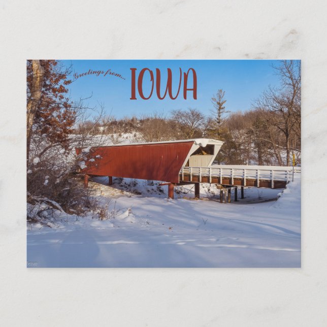 Postal Puente cubierto en el condado de Madison, Iowa (Anverso)