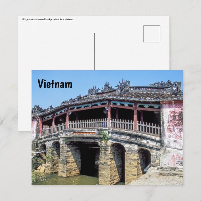 Postal Puente cubierto japonés antiguo en Hoi An - Vietna (Anverso / Reverso)